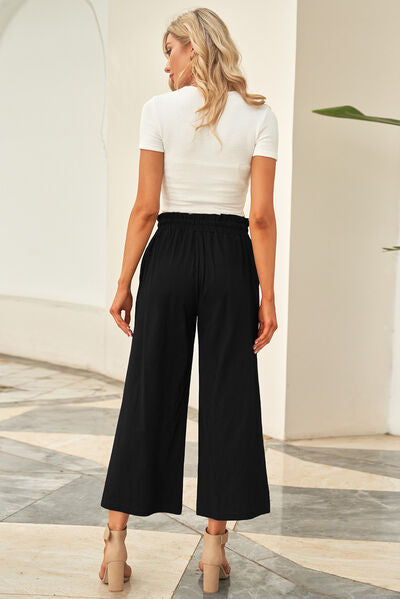 Drawstring Paperbag Waist Wide Leg Pants for a perfect OOTD – dress to impress outfits from Amexza