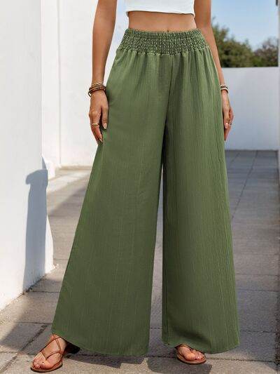 Perfee Smocked Wide Leg Pants for a perfect OOTD – dress to impress outfits from Amexza