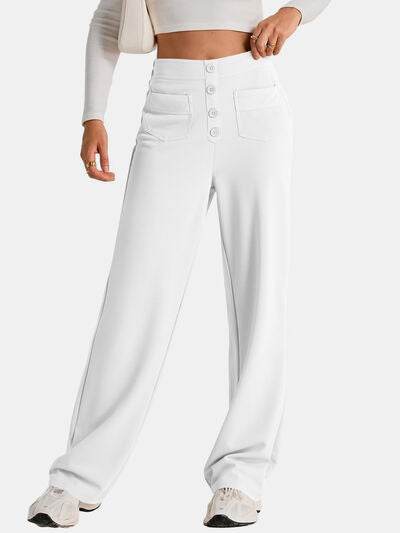 High Waist Wide Leg Pants White for a perfect OOTD – dress to impress outfits from Amexza