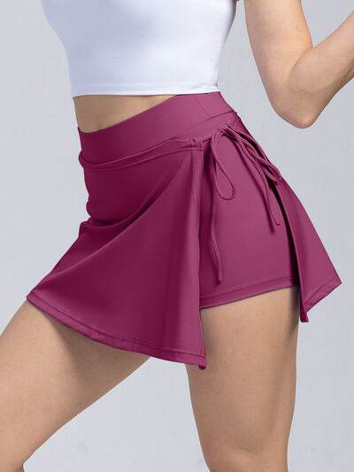 High Waist Active Skort with Pockets Deep Purple for a perfect OOTD – dress to impress outfits from Amexza