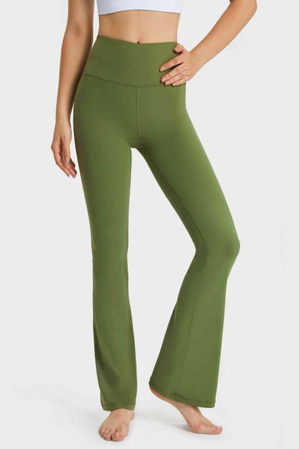 Millennia Elastic Waist Flare Yoga Pants - Amexza