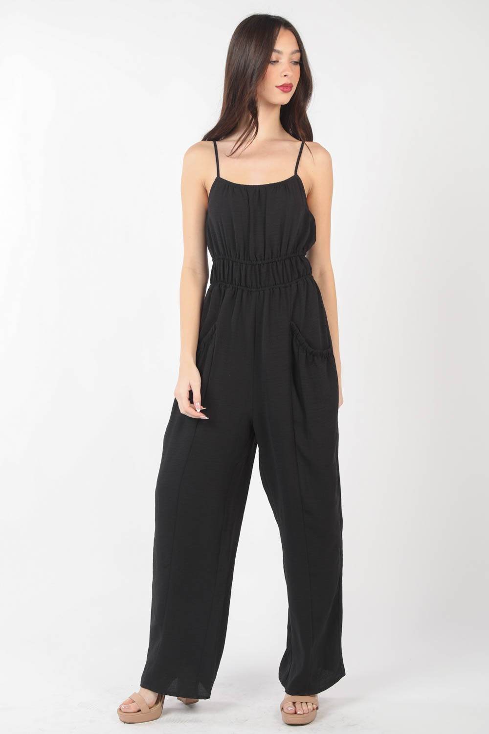 VERY J Pintuck Detail Woven Sleeveless Jumpsuit for a perfect OOTD – dress to impress outfits from Amexza