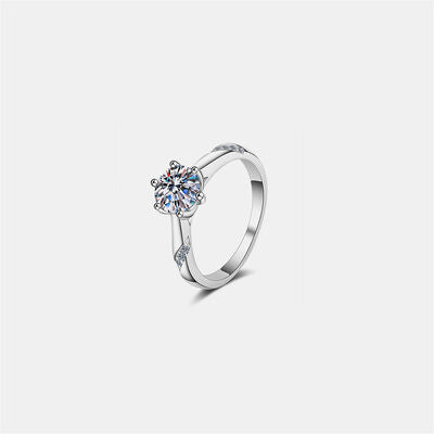 1 Carat Moissanite 925 Sterling Silver Ring Silver for a perfect OOTD – dress to impress outfits from Amexza