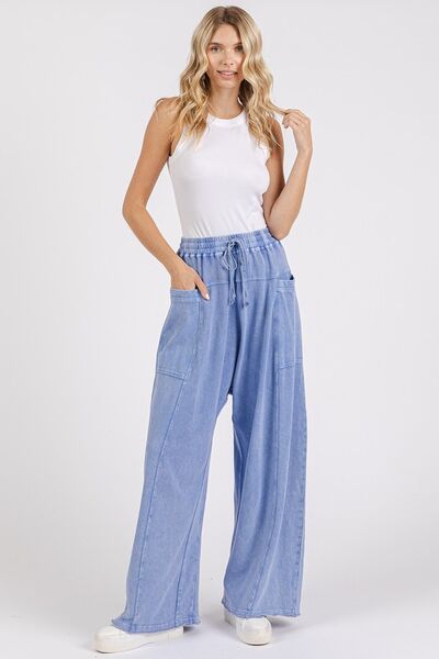 Mittoshop Mineral Wash Elastic Waist Baarrel Leg Baggy Pants for a perfect OOTD – dress to impress outfits from Amexza