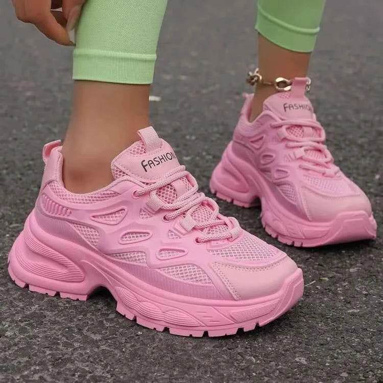 Round Toe Platform Mesh Athletic Pink for a perfect OOTD – dress to impress outfits from Amexza