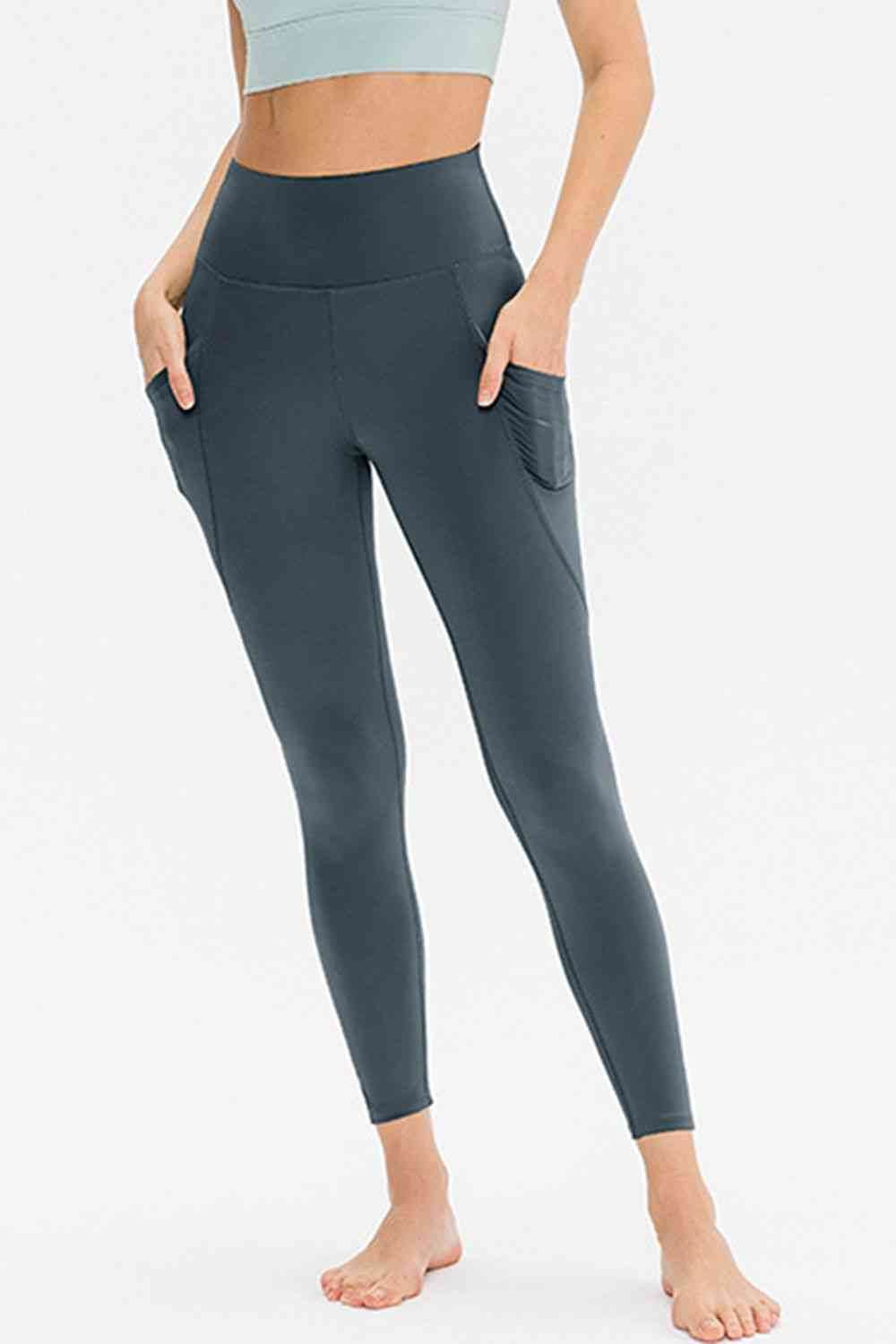 Slim Fit Long Active Leggings with Pockets Dark Gray for a perfect OOTD – dress to impress outfits from Amexza