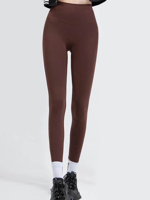 Wide Waistband Sports Leggings - Amexza