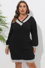 Plus Size Long Sleeve Sweater Dress for a perfect OOTD – dress to impress outfits from Amexza