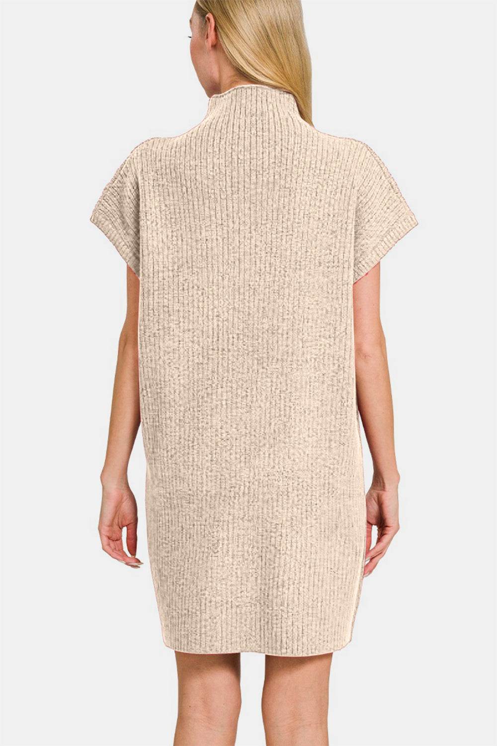 Zenana Short Sleeve Sweater Mini Dress - Amexza