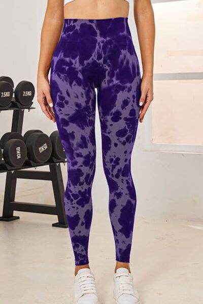 Tie-Dye High Waist Active Leggings Purple for a perfect OOTD – dress to impress outfits from Amexza