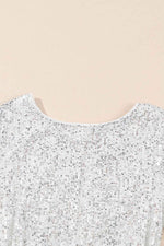 Sequin Tie Front T-Shirt Dress - Amexza