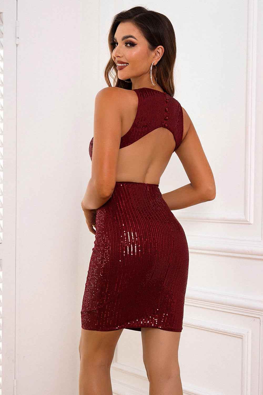 Sequin Cutout Sleeveless Dress for a perfect OOTD – dress to impress outfits from Amexza