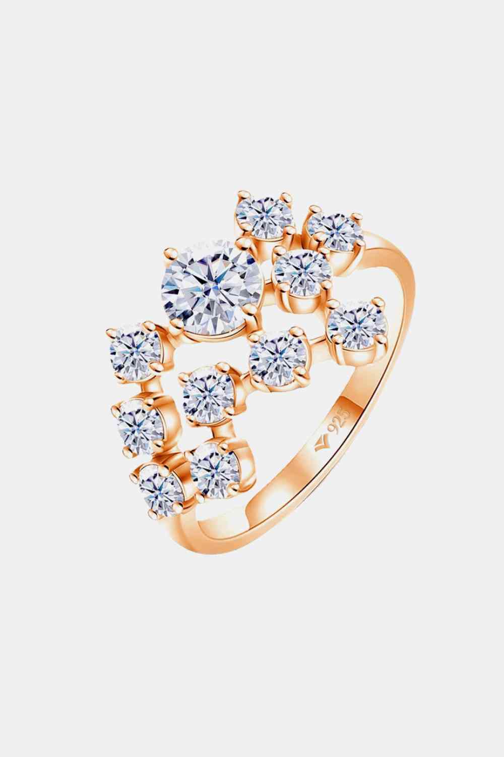 1.2 Carat Moissanite 925 Sterling Silver Ring Rose Gold for a perfect OOTD – dress to impress outfits from Amexza