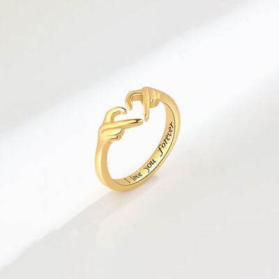 Hand Heart Shape 925 Sterling Silver Open Ring Gold 7 for a perfect OOTD – dress to impress outfits from Amexza