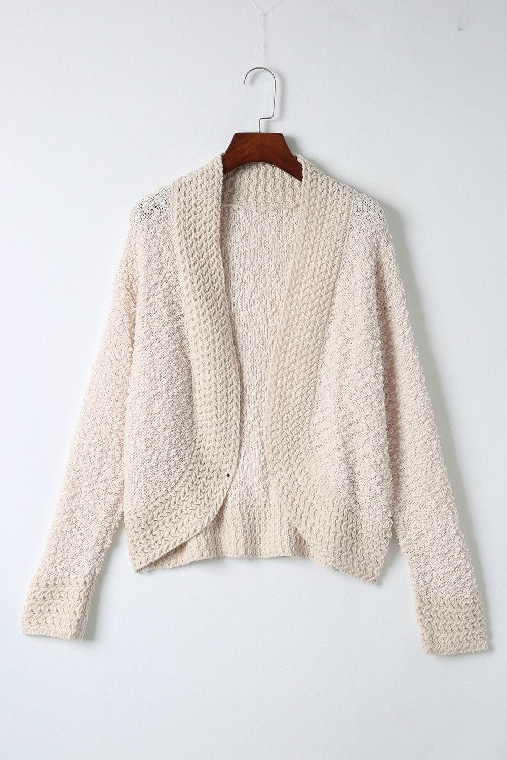 Solid Color Open Front Cardigan - Amexza