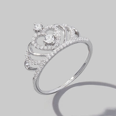 Crown Shape Zircon 925 Sterling Silver Ring for a perfect OOTD – dress to impress outfits from Amexza