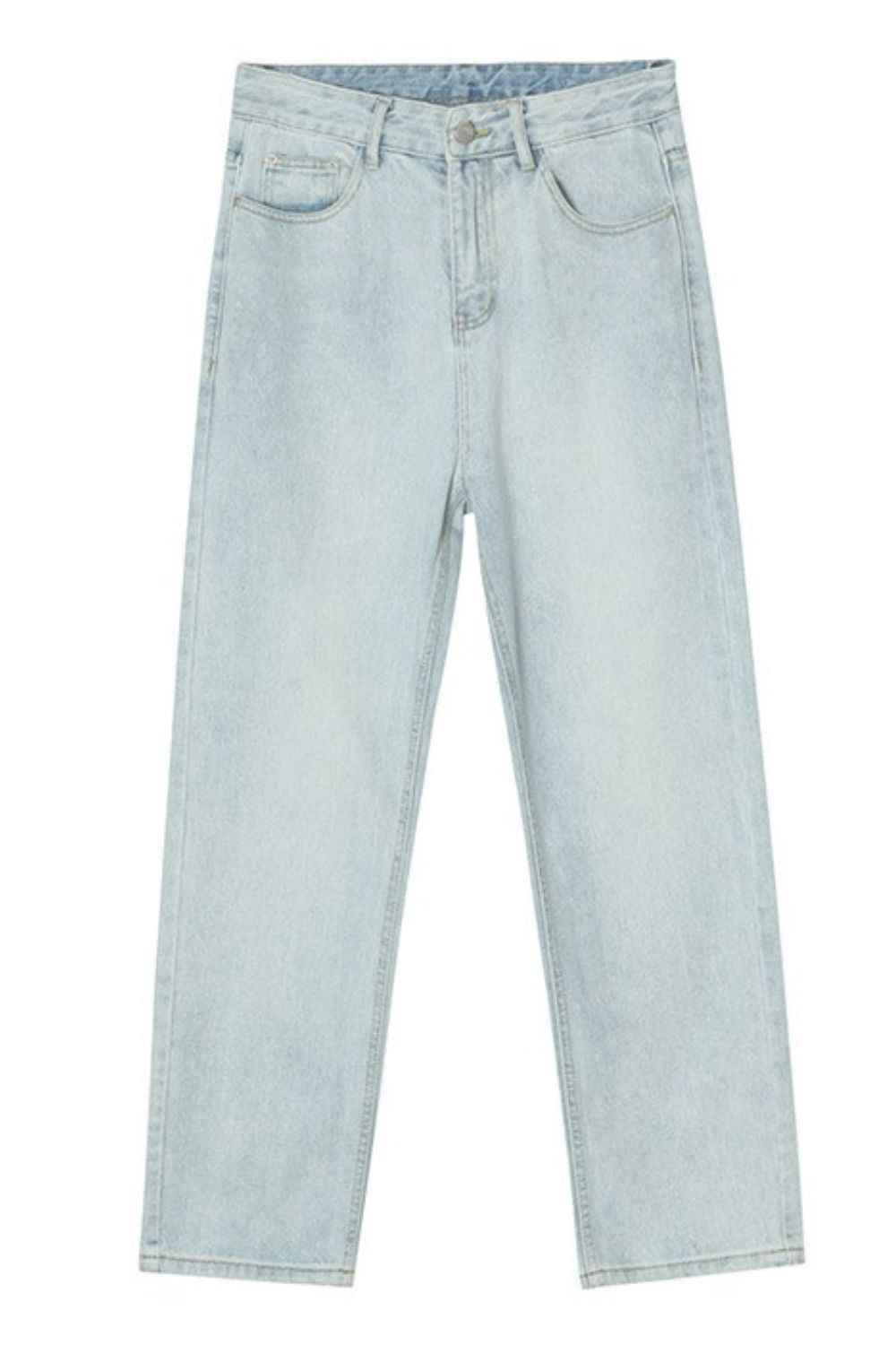 Straight Leg Jeans with Pockets Light Blue for a perfect OOTD – dress to impress outfits from Amexza