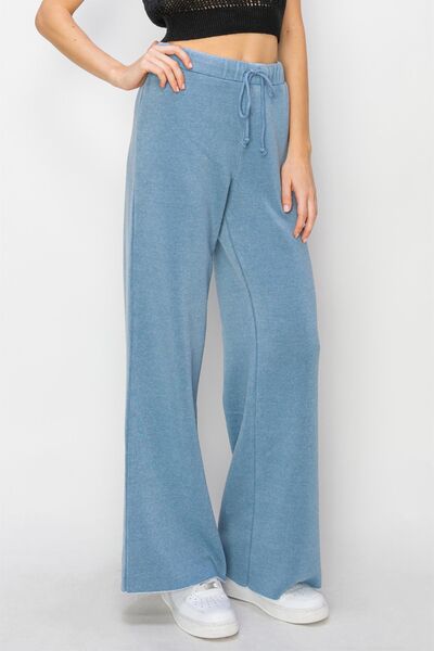 HYFVE Drawstring Wide Leg Pants GRAY BLUE for a perfect OOTD – dress to impress outfits from Amexza