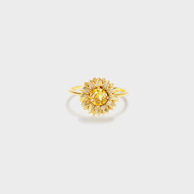 Sunflower Zircon 925 Sterling Silver Ring Gold for a perfect OOTD – dress to impress outfits from Amexza