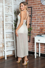 Crochet Flower Halter Neck Knit Dress for a perfect OOTD – dress to impress outfits from Amexza