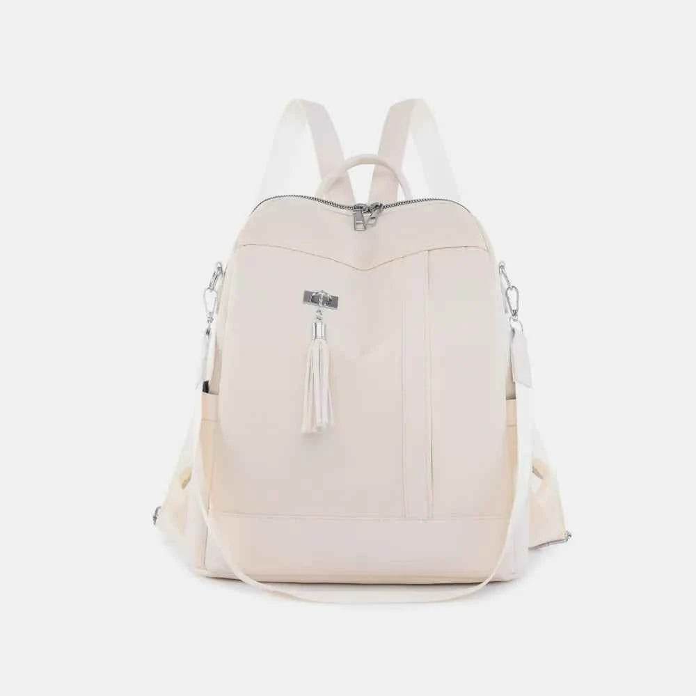 Tassel Oxford Cloth Backpack Bag Ivory One Size for a perfect OOTD – dress to impress outfits from Amexza
