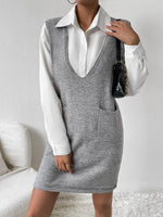 V-Neck Sleeveless Sweater Dress with Pockets for a perfect OOTD – dress to impress outfits from Amexza
