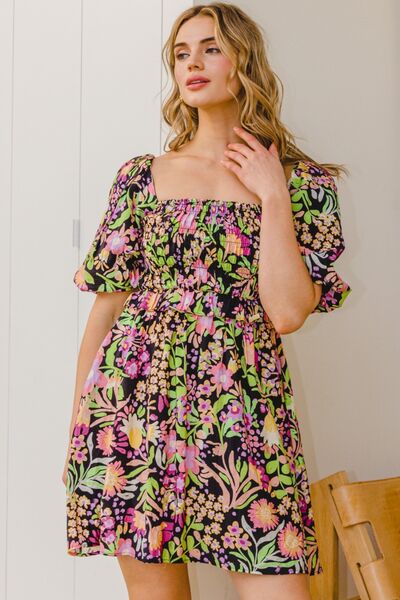 ODDI Full Size Floral Tie-Back Mini Dress for a perfect OOTD – dress to impress outfits from Amexza