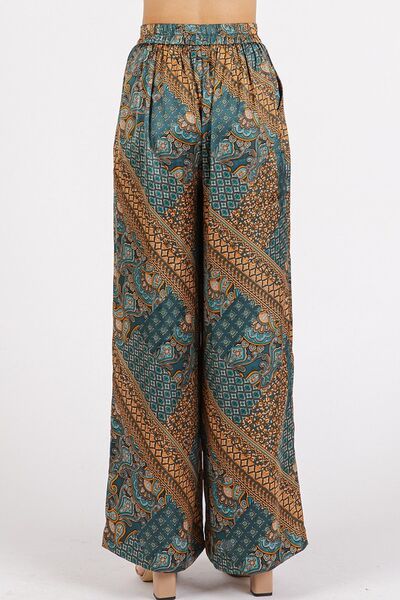 Mittoshop Paisley Patchwork Print Satin Wide Leg Pants for a perfect OOTD – dress to impress outfits from Amexza