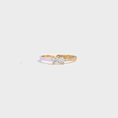 Heart Shape Inlaid Zircon Enamel Ring Pink Purple for a perfect OOTD – dress to impress outfits from Amexza