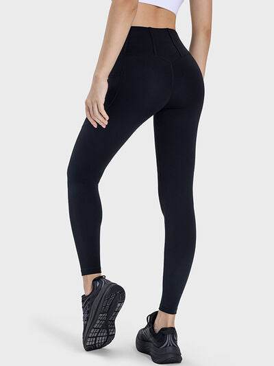 Millennia Pocketed High Waist Active Leggings - Amexza