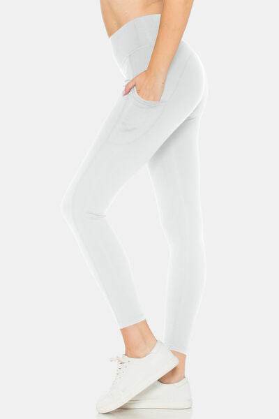 Leggings Depot High Waist Leggings with Pockets White for a perfect OOTD – dress to impress outfits from Amexza