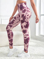 Tie-Dye Wide Waistband Active Leggings for a perfect OOTD – dress to impress outfits from Amexza