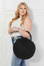 Justin Taylor Beach Date Straw Rattan Handbag in Black Black One Size for a perfect OOTD – dress to impress outfits from Amexza