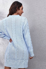 Cable-Knit Round Neck Sweater Dress for a perfect OOTD – dress to impress outfits from Amexza