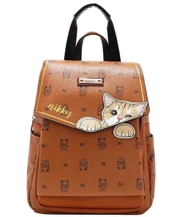 Nicole Lee USA Cat Eco-Leather Convertible Backpack Bag Caramel One Size for a perfect OOTD – dress to impress outfits from Amexza