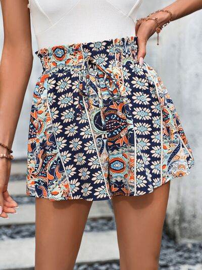 Tied Printed Shorts Multicolor for a perfect OOTD – dress to impress outfits from Amexza