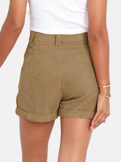 Full Size High Waist Shorts with Pockets for a perfect OOTD – dress to impress outfits from Amexza