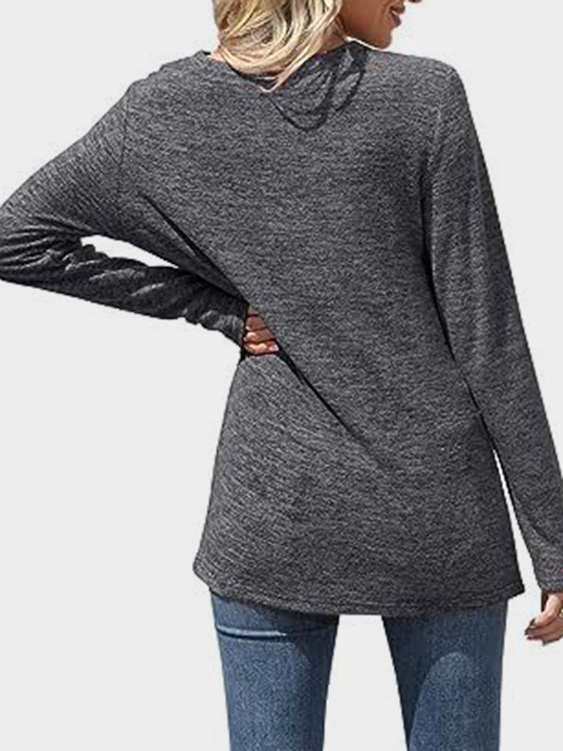 Lace Detail V-Neck Long Sleeve T-Shirt for a perfect OOTD – dress to impress outfits from Amexza