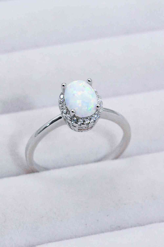 925 Sterling Silver 4-Prong Opal Ring Opal for a perfect OOTD – dress to impress outfits from Amexza