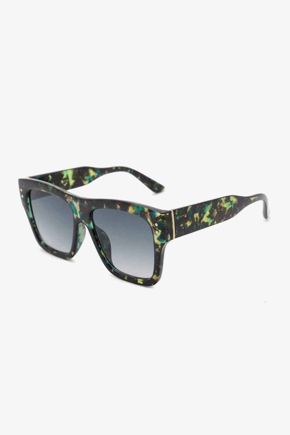UV400 Patterned Polycarbonate Square Sunglasses Black One Size for a perfect OOTD – dress to impress outfits from Amexza