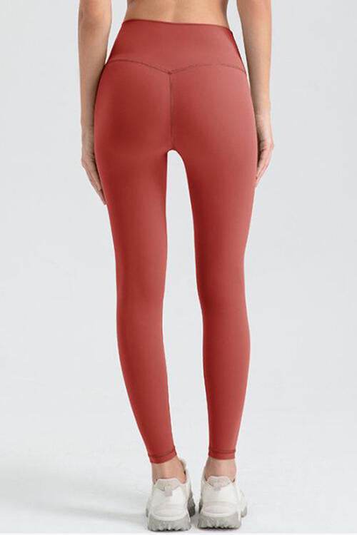 Wide Waistband Sport Leggings - Amexza