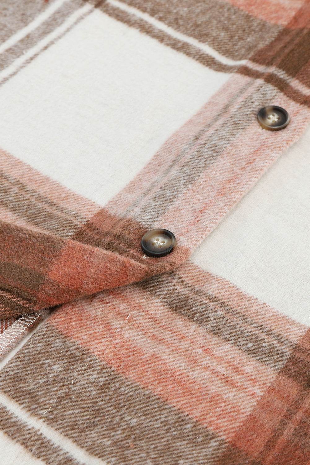 Pocketed Plaid Collared Neck Shacket - Amexza