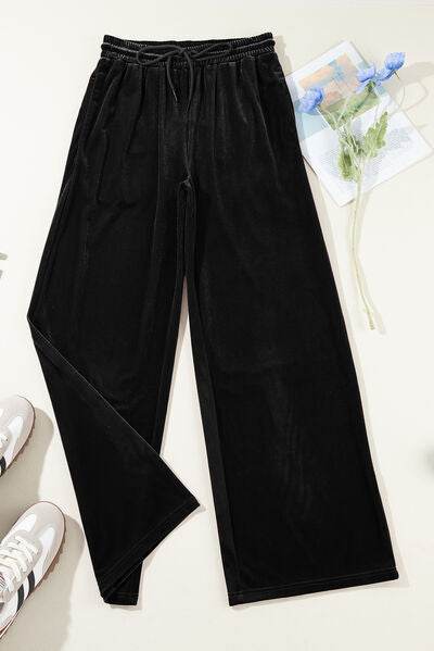 Drawstring Wide Leg Active Pants for a perfect OOTD – dress to impress outfits from Amexza