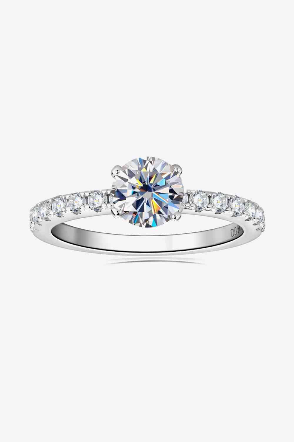 Moissanite Platinum-Plated Side Stone Ring for a perfect OOTD – dress to impress outfits from Amexza