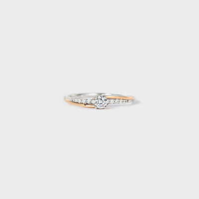 Inlaid Zircon Bicolor Rose Gold-Plated Ring Silver for a perfect OOTD – dress to impress outfits from Amexza