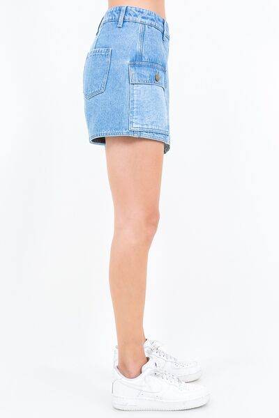 American Bazi Cargo Pocket Denim Skort for a perfect OOTD – dress to impress outfits from Amexza