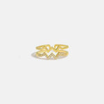 Wave Shape Inlaid Zircon Open Ring Gold for a perfect OOTD – dress to impress outfits from Amexza