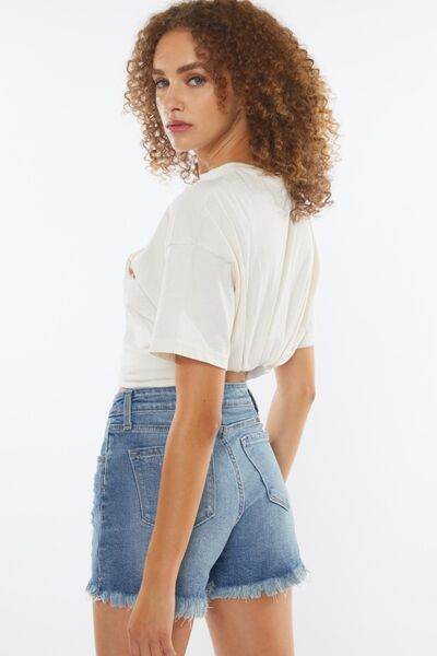 Kancan High Rise Frayed Hem Denim Shorts for a perfect OOTD – dress to impress outfits from Amexza