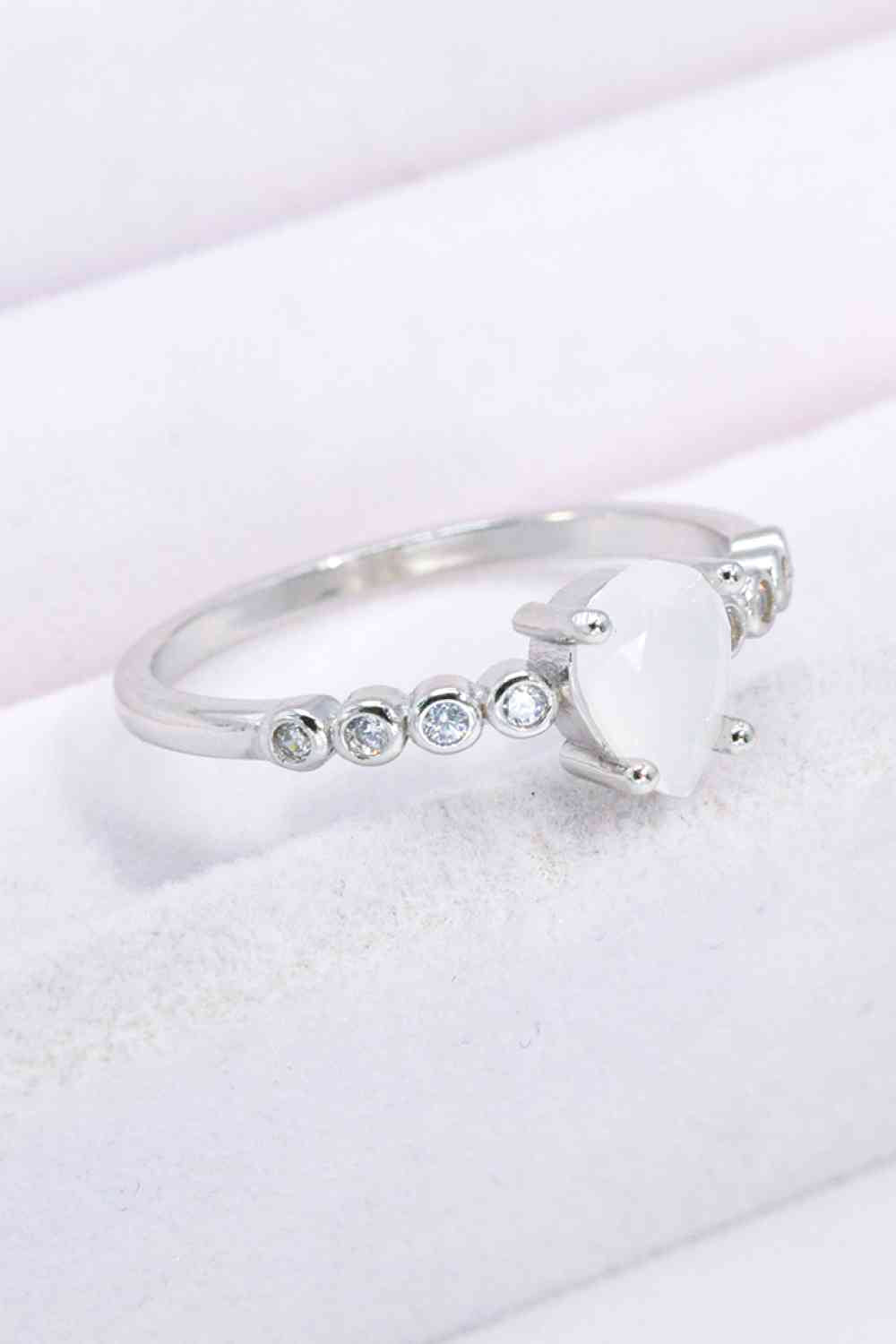 Teardrop Natural Moonstone Ring for a perfect OOTD – dress to impress outfits from Amexza