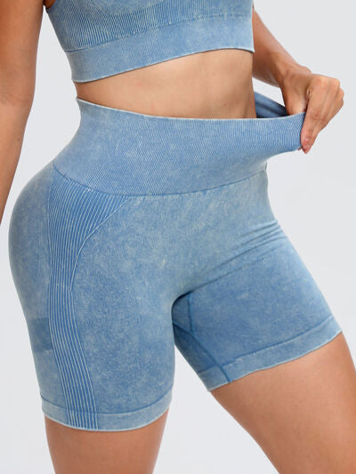 Washed High Waist Active Shorts for a perfect OOTD – dress to impress outfits from Amexza